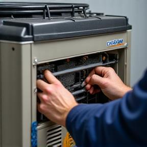 Profissional realizando manutenção em equipamento ClimaPort